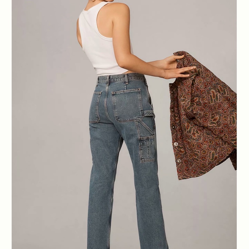 Agolde Blue Straight Leg Jeans